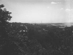 Alton : Blick über die amerikanische Stadt Alton. Am rechten Bildrand der Mississippi.