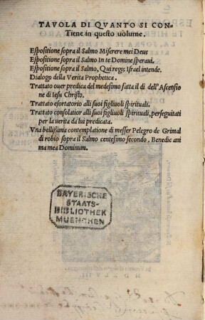Espositione sopra il Salmo Miserere mei Deus et sopra il Salmo In te, Domine speravi