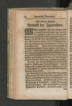 Die andere Ursache Armuth der Innwohner.