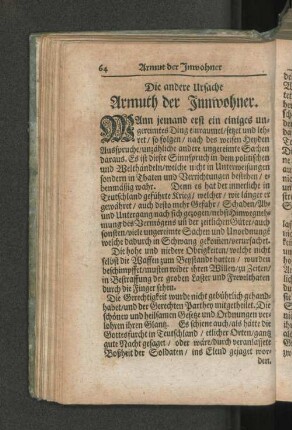 Die andere Ursache Armuth der Innwohner.
