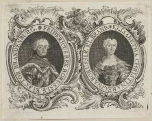 Bildnis des Fridericus II., Rex Borussia und der Elisabetha Christina, Regina Borussia
