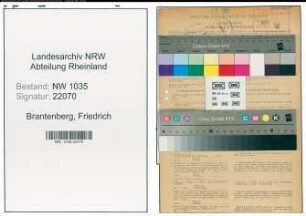 Entnazifizierung Friedrich Brantenberg , geb. 25.10.1902 (Bergmann)