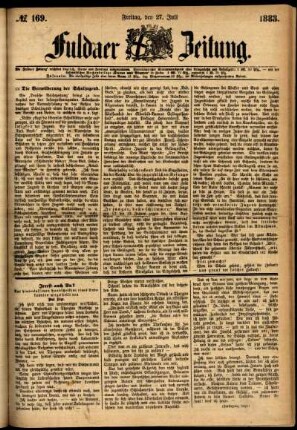 Ausgabe vom Freitag, den 27. Juli 1883.