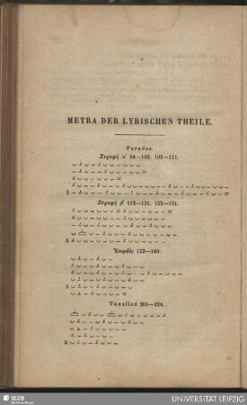 Metra der lyrischen Theile