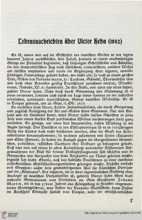 Lebensnachrichten über Victor Hehn (1892)