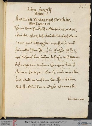 Gebete am 27. Sonntag nach Trinitatis