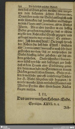 LII. Das unvermuthete Lebens-Ende