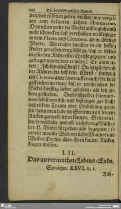 LII. Das unvermuthete Lebens-Ende