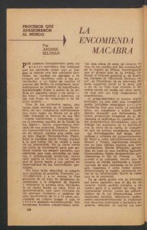 La encomienda macabra : Procesos que apasionaron al mundo