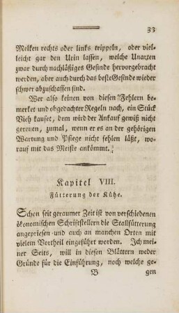 Kapitel VIII. Fütterung der Kühe