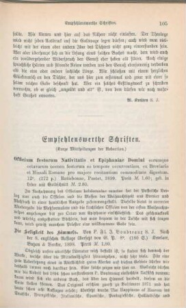 105-116 Empfehlenswerthe Schriften