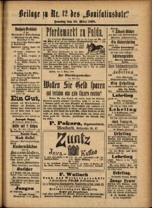 Zweite Ausgabe vom Sonntag, den 20. März 1898.
