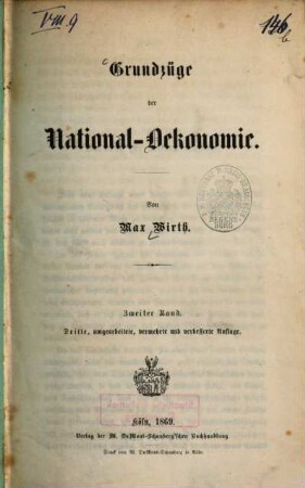 Grundzüge der National-Oekonomie, 2