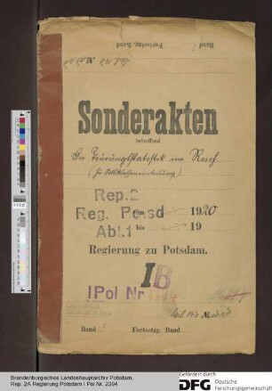 Teuerungsstatistik im Reich, Einstufung der Städte und Ortschaften des Regierungsbezirks in Ortsklassen
