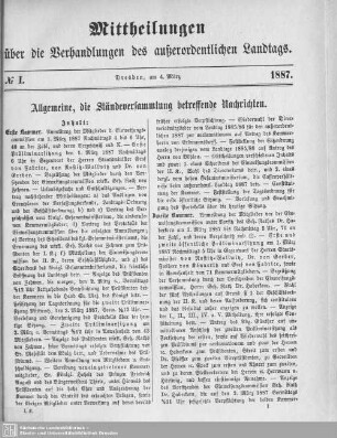 Allgemeine die Ständeversammlung betreffende Nachrichten