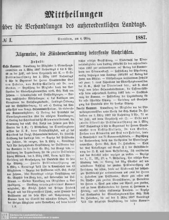 Allgemeine die Ständeversammlung betreffende Nachrichten