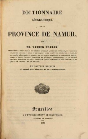 Dictionnaire de la province de Namur