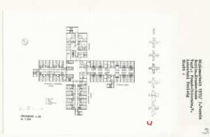 Krankenhaus, Berlin-Neukölln (Diplomarbeit bei Peter Poelzig): Grundriss 4. Obergeschoss 1:200