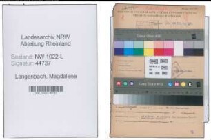 Entnazifizierung Magdalene Langenbach , geb. 15.02.1921 ()