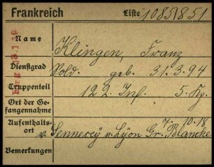 Klingen, Franz - Klink, Albert