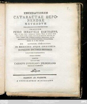 Emendatiorem Cataractae Deponendae Methodvm