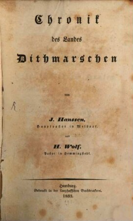 Chronik des Landes Dithmarschen
