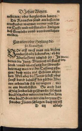 Curation oder Heylung dieser Kranckheit.