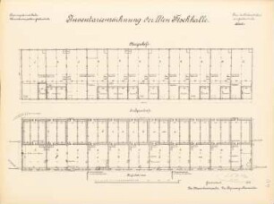 Fischereihafen, Geestemünde: 2. Fischhalle: Grundrisse EG, OG 1:200