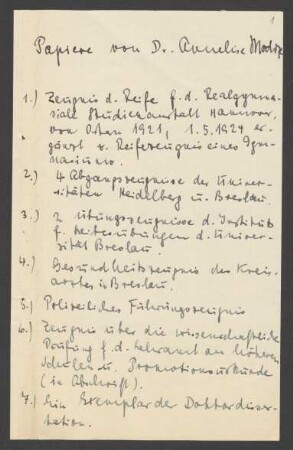 Dokumente zur Einstellung als Volontärin