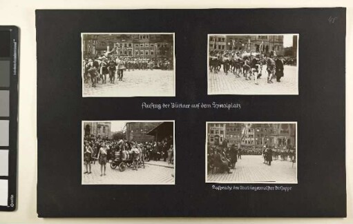 Aufug der Büttner auf dem Spitalplatz; Ansprache des Oberbürgermeister Dr. Luppe