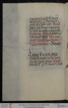 Gebet beim Empfang des Abendmahls