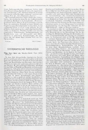 541-545 [Rezension] Küng, Hans, Christ sein