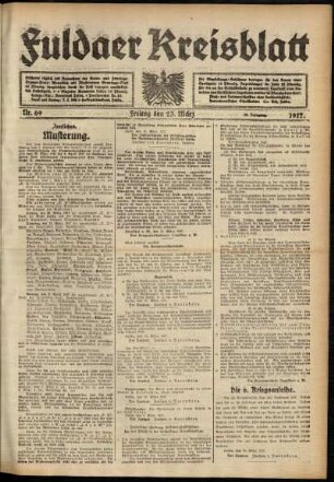 Ausgabe vom Freitag, den 23. März 1917.