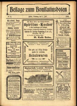 Zweite Ausgabe vom Sonntag, den 05. Juli 1903.