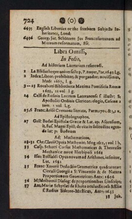 724-725, Libri Omissi