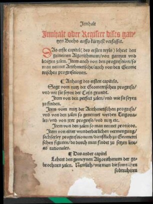Innhalt oder Register dises gantzen Buchs auffs kürtzest verfasset.