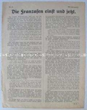 Propagandablatt des Fichte-Bundes mit heftiger antifranzösischer Polemik (Nr. 22)