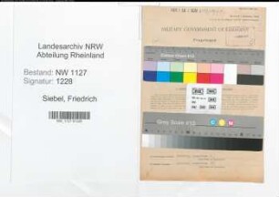 Entnazifizierung Friedrich Siebel , geb. 26.09.1898 (Amtsbaumeister)