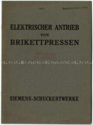 Elektrischer Antrieb von Brikettpressen