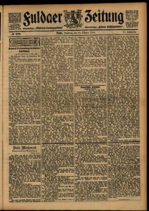 Zweite Ausgabe vom Samstag, den 10. Oktober 1903.