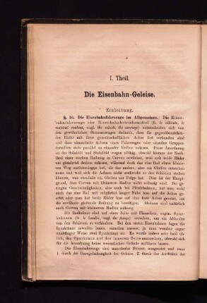 I. Theil. Die Eisenbahn-Gleise.