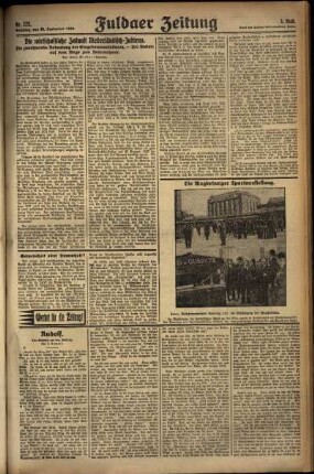 Dritte Ausgabe vom Samstag, den 28. September 1929.