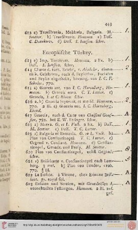Europäische Türkey (Nr. 613-657)
