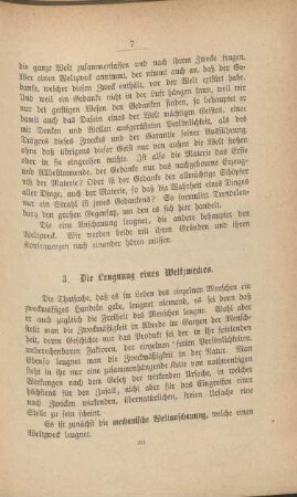 3. Die Leugnung eines Weltzweckes