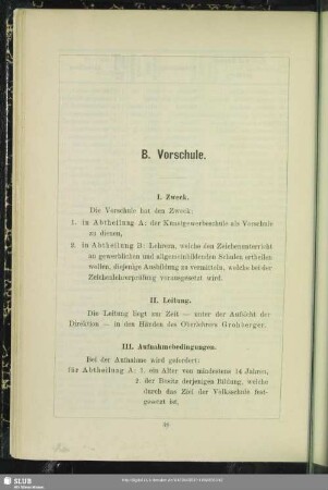 B. Vorschule