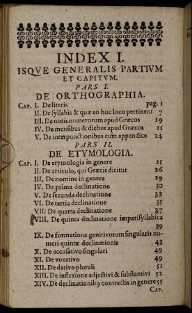 Index I. Isque Generalis Partium Et Capitum.