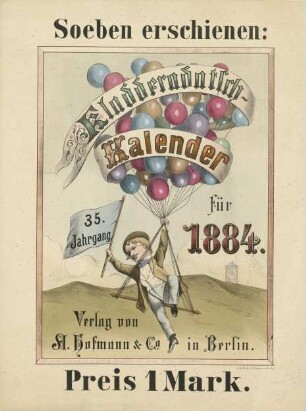 Soeben erschienen: Kladderadatsch Kalender 35. Jahrgang 1884