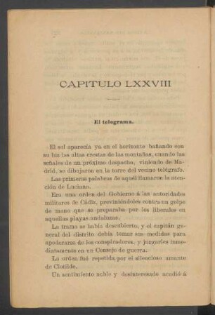 Capítulo LXXVIII - El telegrama.