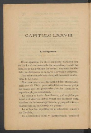 Capítulo LXXVIII - El telegrama.