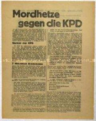 Flugblatt der KPD gegen die SPD